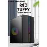izoly Tuffy M3 1x Rbw Fan Argb Strip Led Temperli Cam Oyuncu Kasası