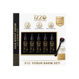 Izzo Hair Boost 5'li Saç Bakım Serumu 5x50 ml + Dermaroller Tarak | Biotin, Saw Palmetto, Kafein İçeren Saç Bakım Seti