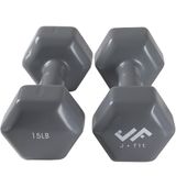 J-Fit 3,6 kg Gümüş Vinil Kısa Dambıl Set