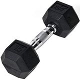 J-Fit 6,8 kg Siyah Tek Kauçuk Altıgen Dambıl