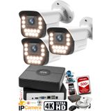 J-TECH 5MP Sesli 3 Lü 9090 iP Renkli Gece Görüşlü 500GB Akıllı Güvenlik Kamera Seti – Yüz ve Araç Ta