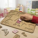 J Toyss Jtoys Eğitici Ahşap Kız Giydirme Puzzle, El Becerisi Geliştiren Montessori Oyuncak - 1 - 001-Renkli