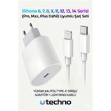 Jaba's İphone Hızlı Şarj Aleti Adaptör + Lightning Kablo 6 7 8 X 11 12 13 14 Pro Max Plus Uyumlu 25W İos Beyaz