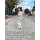 Jabber Kız Çocuk Tüllü Zambaklı %100 Pamuk Triko Bej Ikili Takım - 9 - 10 Yaş