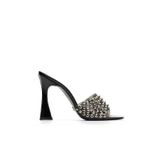 Jabotter Fiora Rugan 10 Cm Topuklu Terlik,Siyah - Şeffaf Taşlı 39