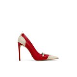 Jabotter Livora Deri 10 Cm Stiletto,Kırmızı-Bej 39