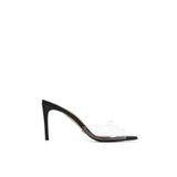 Jabotter Malvina Saten 8 Cm Topuklu Terlik,Siyah - Şeffaf 37