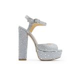 Jabotter Nifty Gri Süet Taşlı 14 cm Platform Topuklu Ayakkabı