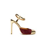 Jabotter Roma Iı Rugan & Süet 10 Cm Topuklu Ayakkabı,Bordo - Altın 41