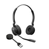Jabra Engage 55 Stereo Kablosuz Kulaklık Bağlantılı 400 USB-A DECT Adaptör - Gürültü Önleyici Mikrofon, Kapsamlı Aralık, İşitme Koruması - MS Teams sertifikalı, diğer tüm platformlarla çalışır - Siyah