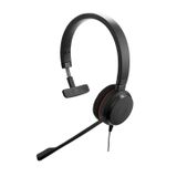Jabra Evolve 20 Mono Headset – Microsoft Sertifikalı Kulaklıklar VoIP Softphone için Pasif Gürültü Önleme – USB C Kontrollü – Siyah