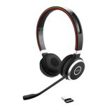 Jabra Evolve 65 SE kablosuz stereo kulaklık Bluetooth mikrofonlu kulaklık, gürültü azaltma, uzun ömürlü pilli birleşik iletişim, zoom için, Unify, çok siyah, 6599-839-409