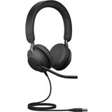 Jabra Evolve2 40 SE – Kablolu stereo kulaklık, gürültü azaltma ve 3 mikrofon teknolojisi – USB-A kablosu – MS Teams sertifikalı, diğer platformlarla da uyumludur – siyah