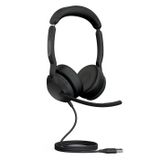 Jabra Evolve2 50 Kablolu Stereo Kulaklık - AirComfort Teknolojisi, Gürültü Önleyici Mikrofonlar ve Aktif Gürültü Engelleme - Zoom ve Google Meet gibi Tüm Önde Gelen UC Platformlarıyla Çalışır - Siyah