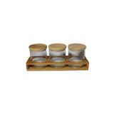Jacalu Kalbinden Porgold Bambu Baharatlık 500 Ml. 3'Lü Bambu Stand
