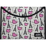 Jacbag Çıtçıtlı Dosya Çanta A4 - Pembe - Açık Gri