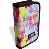 Jacbag Cover -Sert Kapaklı Lastikli Kalem Kutusu - Açık Gri - Açık Pembe