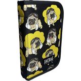 Jacbag Cover -Sert Kapaklı Lastikli Kalem Kutusu - Antrasit - Neon Sarı