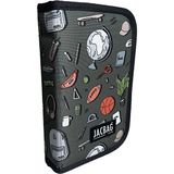 Jacbag Cover -Sert Kapaklı Lastikli Kalem Kutusu - Gri - Turuncu