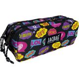 Jacbag Dual Pouch-İki Bölmeli Kalem Kutusu - Açık Mor - Pembe
