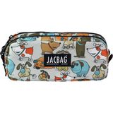 Jacbag Dual Pouch-Iki Bölmeli Kalem Kutusu - Beyaz - Turuncu
