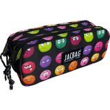 Jacbag Dual Pouch-İki Bölmeli Kalem Kutusu - Fuşya - Turuncu