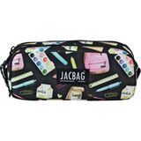 Jacbag Dual Pouch-Iki Bölmeli Kalem Kutusu - Pembe - Pudra