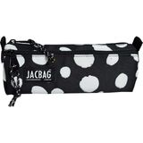 Jacbag Dual Prıme-Çift Bölmeli Üçgen Tip Kalem Kutusu - Beyaz - Siyah