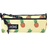 Jacbag Dual Prıme-Çift Bölmeli Üçgen Tip Kalem Kutusu - Kahverengi - Sarı