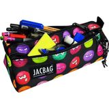 Jacbag Dual Prime İki Bölmeli Üçgen Emoji Çok Renkli Kadın/Kız Çocuk Kalem Çantası