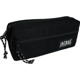 Jacbag Dual Zip İki Fermuarlı Kalem Kutusu Siyah Su Geçirmez Dayanıklı Polyester Malzeme 100 Adet Kapasite