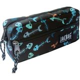 Jacbag İki Fermuarlı Kalem Kutusu Su Geçirmez Tasarım 21x9x3.5 cm 100 Adet Kapasite - Renkli
