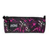 Jacbag Pembe Geometrik Kız Çocuk Tek Bölmeli Üçgen Okul Ve Ofis Kalem Kutusu