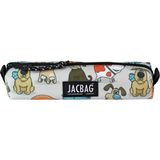 Jacbag Prizma-Sosis Tip Kalem Kutusu - Beyaz - Turuncu
