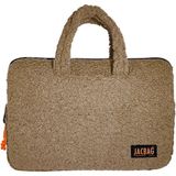 Jacbag Teddy Peluş Bej/Turuncu Kız Çocuk Notebook Laptop ve Evrak Çantası
