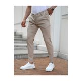 JACK CAPRİO Erkek Bej Renk Jogger Pantolon Bel Lastikli Likralı Pantolon