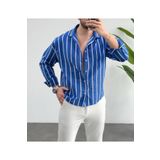 JACK CAPRİO Erkek Keten Çizgili Yeni Sezon Oversize Gömlek