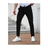 JACK CAPRİO Erkek Siyah Jogger Pantolon Bel Lastikli Likralı Pantolon