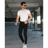 Jack Caprio Erkek Siyah Kot Pantolon Likralı Renk Solması Olmaz Yüksek Kaliteli Likralı Jeans - 012-Siyah - 32