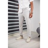 Jack Caprio Erkek Slım Fıt Jogger Pantolon Double Paça Yüksek Kalite Desenli Kumaş Likralı - 00E-Gri - 2XL
