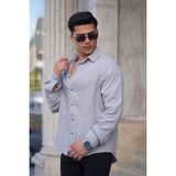 Jack Caprio Keten Italyan Kesim Özel Kalıp Erkek Düz Gömlek Likralı Terletme Yapmaz - Gri - XL