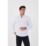 jack carisma Hakim Yaka Yarım Pat Likra Keten Doku Pamuk Slim Fit Erkek Gömlek