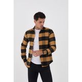 Jack Carısma Oduncu Ekose-Dama Slim Fit Erkek Gömlek - Hardal