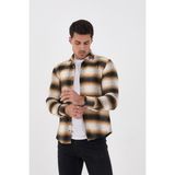 Jack Carısma. Oduncu Ekose Slim Fit Erkek Gömlek - Siyah - Hardal