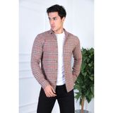 JACK CARISMA Örme Oduncu Ekose Esnek ve Rahat Slim Fit Erkek Gömlek - 2XL - Bej