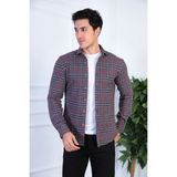 JACK CARISMA Örme Oduncu Ekose Esnek ve Rahat Slim Fit Erkek Gömlek - Lacivert