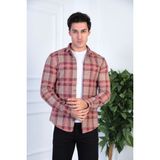 JACK CARISMA Örme Oduncu Esnek ve Rahat Slim Fit Erkek Gömlek - 2XL - Bej