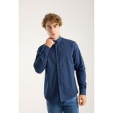 JACK CARISMA Oversize Pamuk Keten Dokulu Erkek Gömlek - 2XL - Lacivert