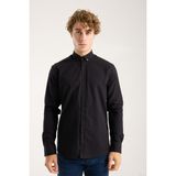 JACK CARISMA Oversize Pamuk Keten Dokulu Erkek Gömlek - 2XL - Siyah