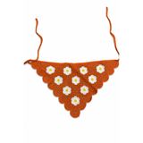 Jack Ferrero El Örgüsü Papatya Desenli Turuncu Bandana Saç ve Boyun Aksesuarı